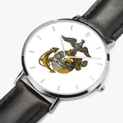 Perspective View - US Marine Corps Ultra Thin Watch (Black Strap)