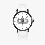 Senior Parachutist-46mm Automatic Watch with a White Leather Band