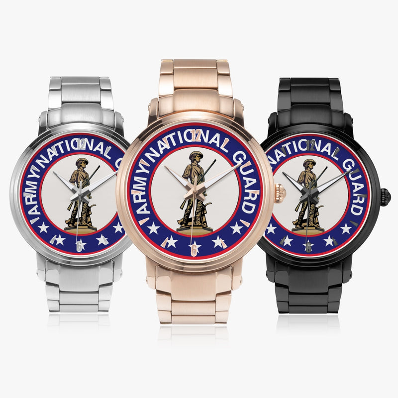 Family of US Army National Guard 46mm Automatic Steel Strap Watches