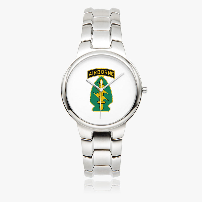 Special Forces Airborne-Silver Stainless Steel Silver Quartz Watch