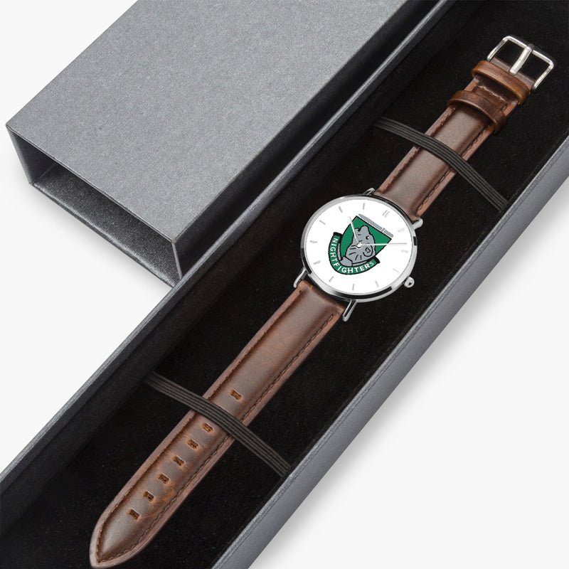 Watch Case with 101st Airborne Division Ultra Thin Watch (Brown Strap)
