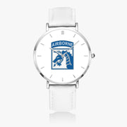 Top View - XVIII Airborne Corps Ultra Thin Watch (White Strap)