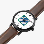 3rd Infantry Division-46mm Automatic Watch is displayed in a perspective view on a white background with a brown leather band