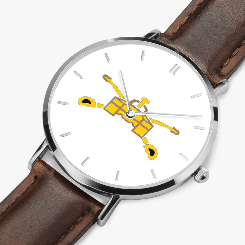 Perspective View - Army Armor Ultra Thin Watch (Brown Strap)