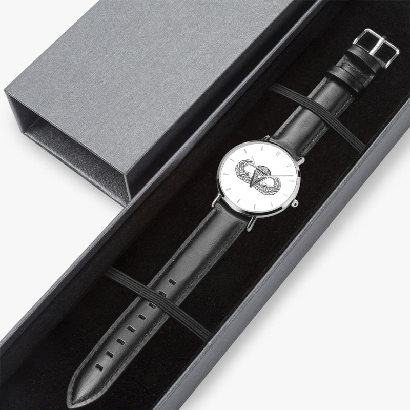 Watch Case with Basic Parachutist Ultra Thin Watch (Black Strap)