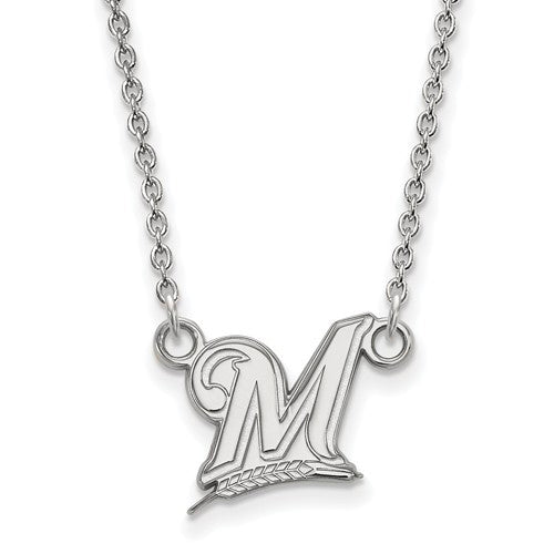 10kw MLB  Milwaukee Brewers Small Logo Pendant w/Necklace