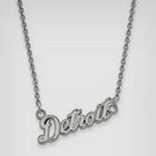 10kw MLB  Detroit Tigers Small "Detroit" Pendant w/Necklace