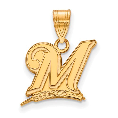 10ky MLB  Milwaukee Brewers Medium Logo Pendant
