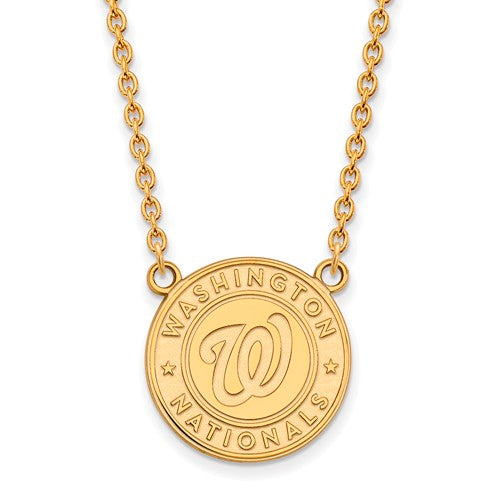 10ky MLB  Washington Nationals Large Logo Pendant w/Necklace