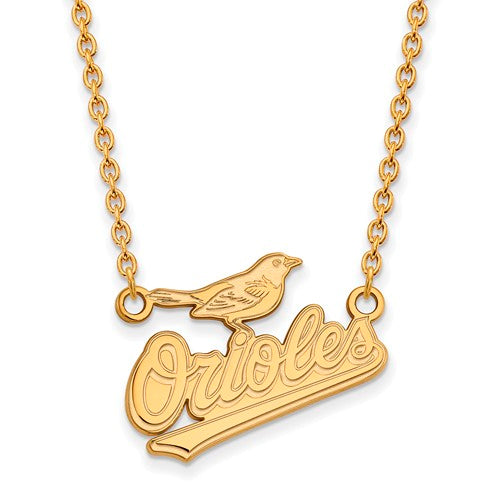 10ky MLB  Baltimore Orioles Large Pendant w/Necklace