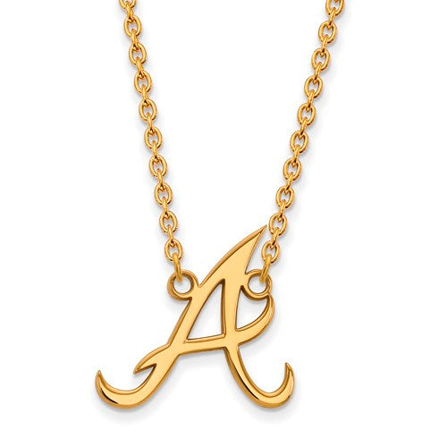 10ky MLB  Atlanta Braves Large Pendant w/Necklace