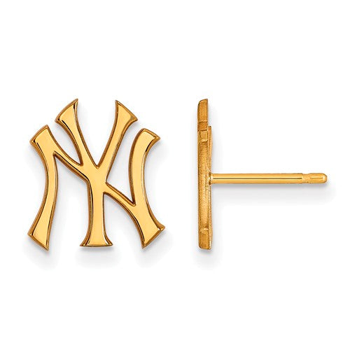 10ky MLB  New York Yankees Small NY Post Earrings