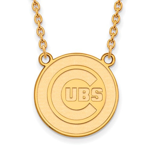 10ky MLB  Chicago Cubs Large Pendant w/Necklace