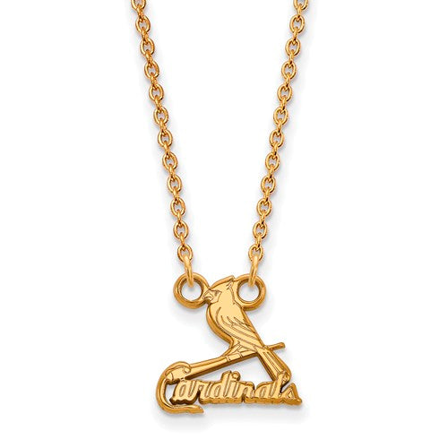 10ky MLB  St. Louis Cardinals Small Logo Pendant w/Necklace