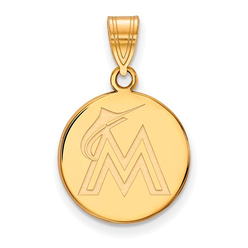 10ky MLB  Miami Marlins Medium Disc Pendant