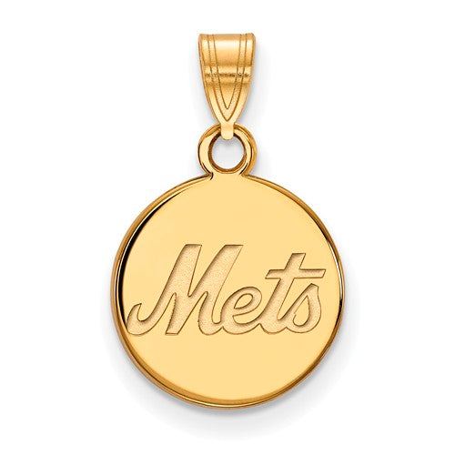 10ky MLB  New York Mets Small "Mets" Disc Pendant