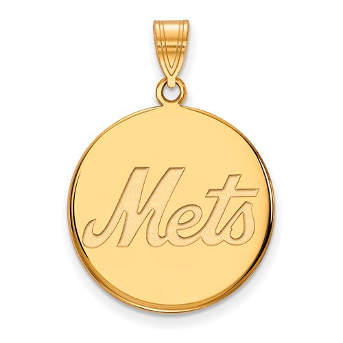 10ky MLB  New York Mets Large "Mets" Disc Pendant