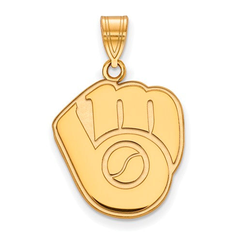 10ky MLB  Milwaukee Brewers Large Cap Logo Pendant