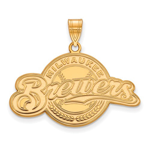 10ky MLB  Milwaukee Brewers Large Alternate Logo Pendant