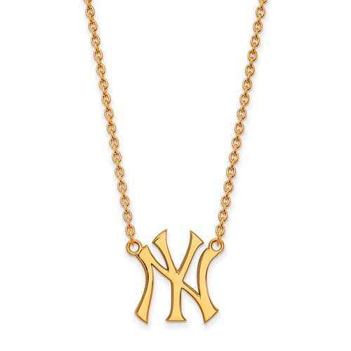10ky MLB  New York Yankees Small NY Alternate Pendant w/Necklace