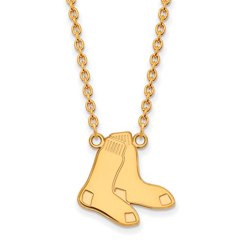 10ky MLB  Boston Red Sox Large Logo Pendant w/Necklace