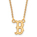 10ky MLB  Boston Red Sox Sm B Logo Pendant w/Necklace