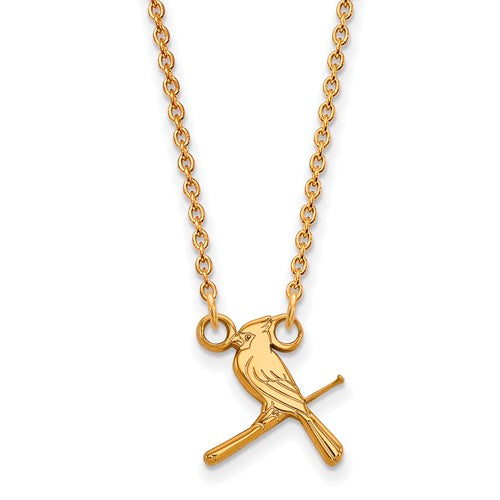 10ky MLB  St. Louis Cardinals Small Alternate Logo Pendant w/Necklace