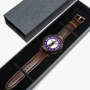 Watch Case with US Army National Guard-46mm Automatic Watch (Brown Strap)