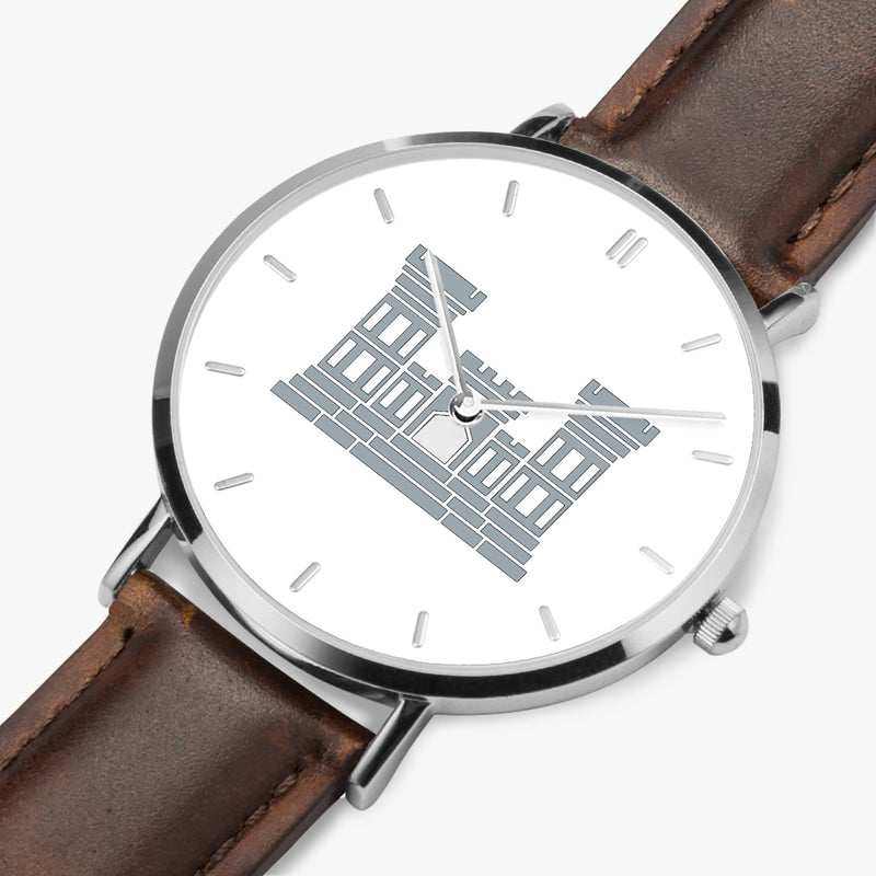 Perspective View - Combat Engineer Ultra Thin Watch (Brown Strap)