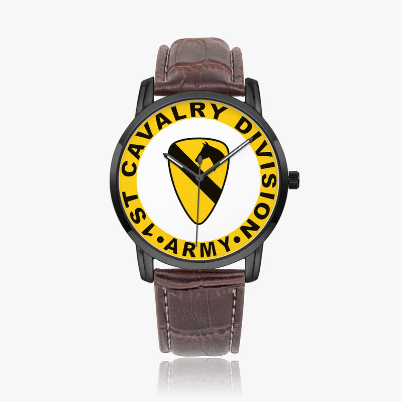 1st Cavalry Division-Wide Type Black Watch with a Brown Leather Band