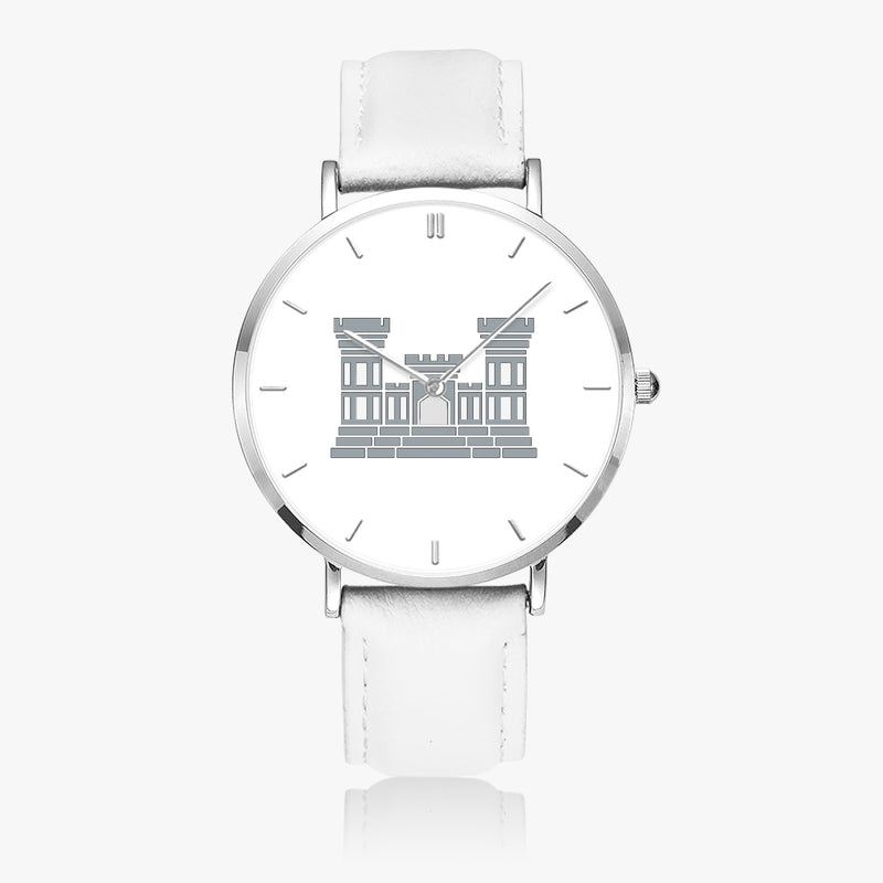 Top View - Combat Engineer Ultra Thin Watch (White Strap)