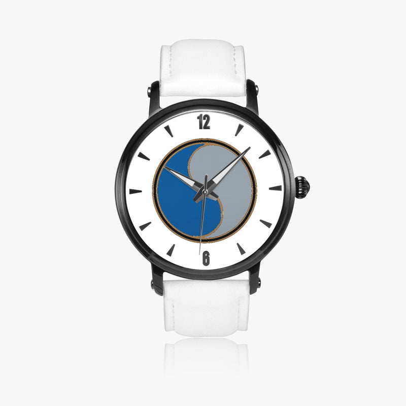 29th Infantry Division-46mm Automatic Watch with a White Leather Band