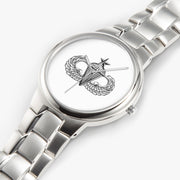 Top View - Senior Parachutist-Silver Stainless Steel Silver Quartz Watch