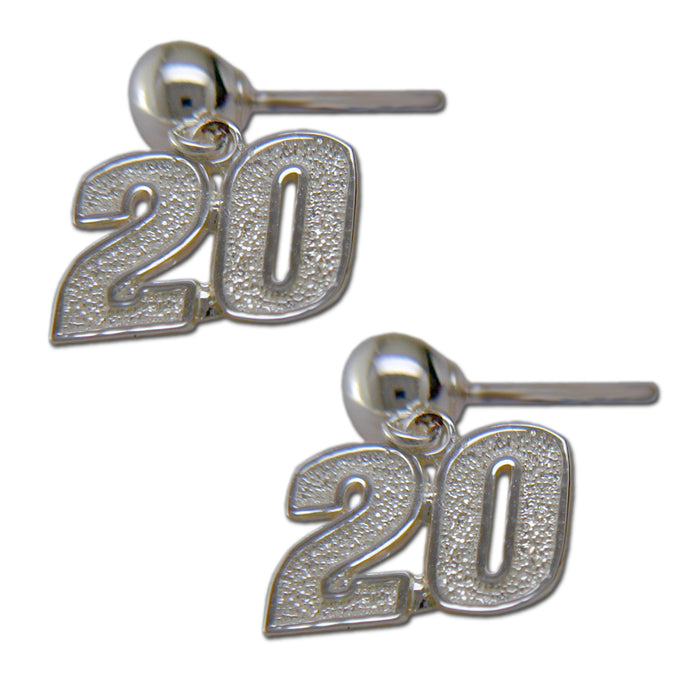 #20 NASCAR Driver Sterling Silver Ball Earrings