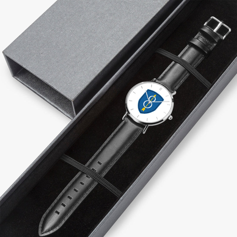 Watch Case with 8th Infantry Division Ultra Thin Watch (Black Strap)