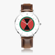 Top View - 7th Infantry Division Ultra Thin Watch (Brown Strap)