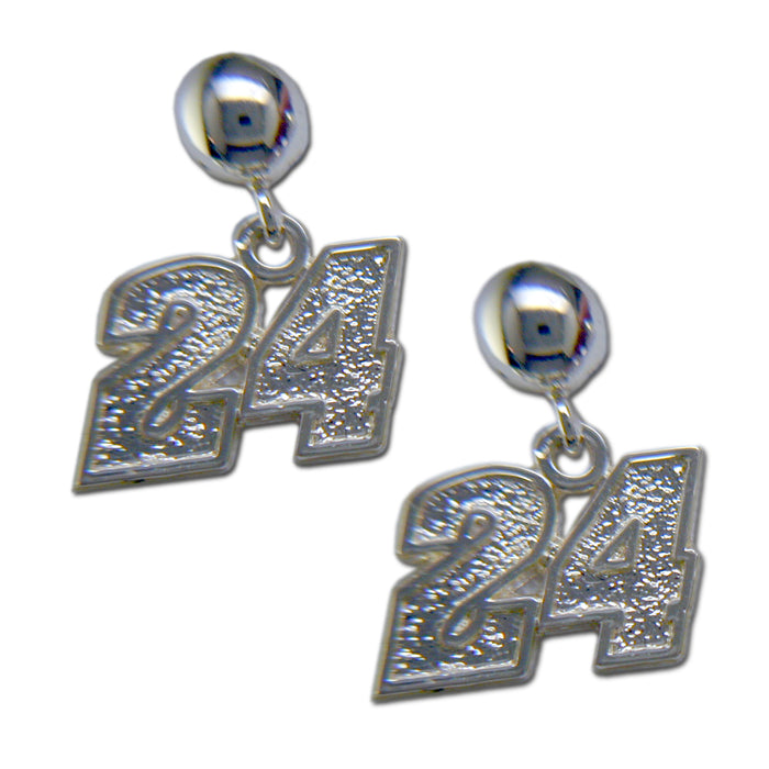 #24 NASCAR Driver Sterling Silver Ball Earrings