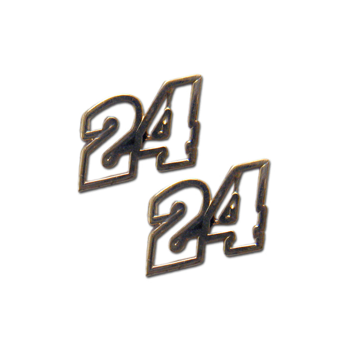 #24 NASCAR Driver 14 kt gold Open Post Earrings