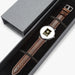 Watch Case with US Army Ultra Thin Watch (Brown Strap)