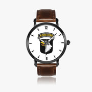 101st Airborne Division-46mm Automatic Watch with a Brown Leather Band