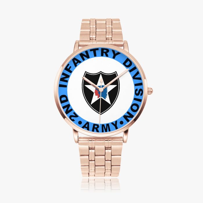 2nd Infantry Division Goldtone Watch