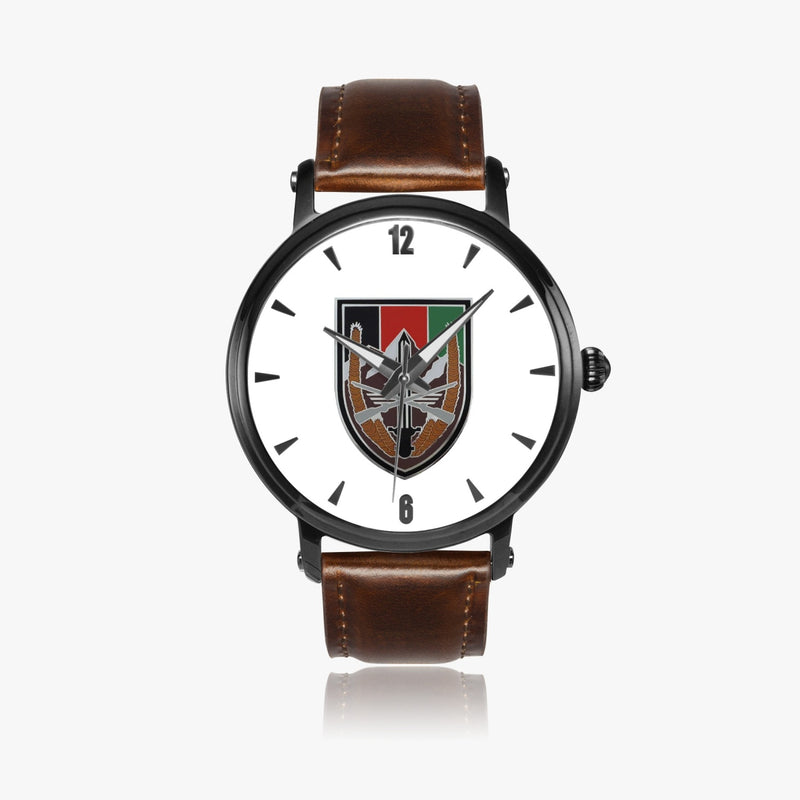 US Forces Afghanistan-46mm Automatic Watch with a Brown Leather Band