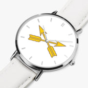 Perspective View - Special Forces Ultra Thin Watch (White Strap)