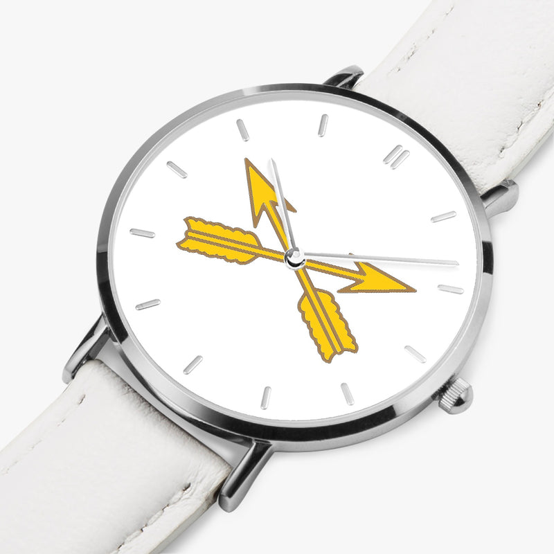 Perspective View - Special Forces Ultra Thin Watch (White Strap)