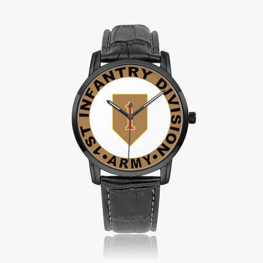 1st Infantry Division-Wide Type Black Watch with a Black Leather Band