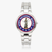 US Army National Guard-Silver Stainless Steel Silver Quartz Watch