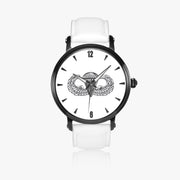 Basic Parachutist-46mm Automatic Watch with a White Leather Band