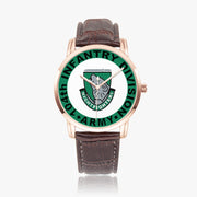104th Infantry Division-Wide Type Golden Watch with a Brown Leather Band