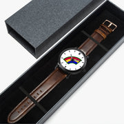 Watch Case with 42nd Infantry Division-46mm Automatic Watch (Brown Strap)