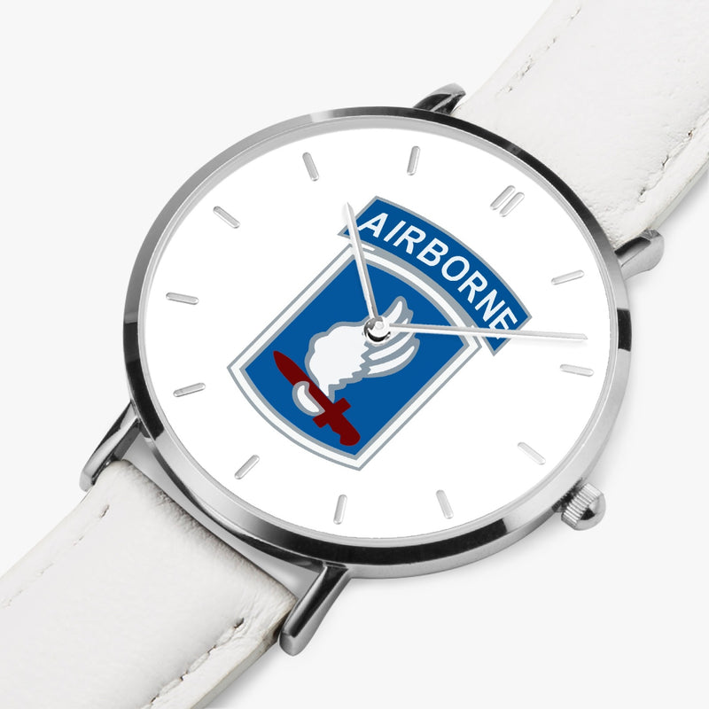 Perspective View - 173rd Airborne Brigade Ultra Thin Watch (White Strap)